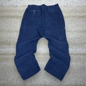 Vintage Reed St James Corduroy Pants Navy Blue Cotton Baggy Wide Leg Pleated 90s